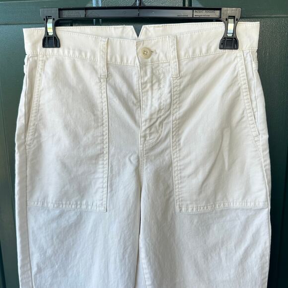 J. Crew Garment Dyed Cargo Pants Chino Twill Linen Blend 26 White Casual Cream - Picture 3 of 8